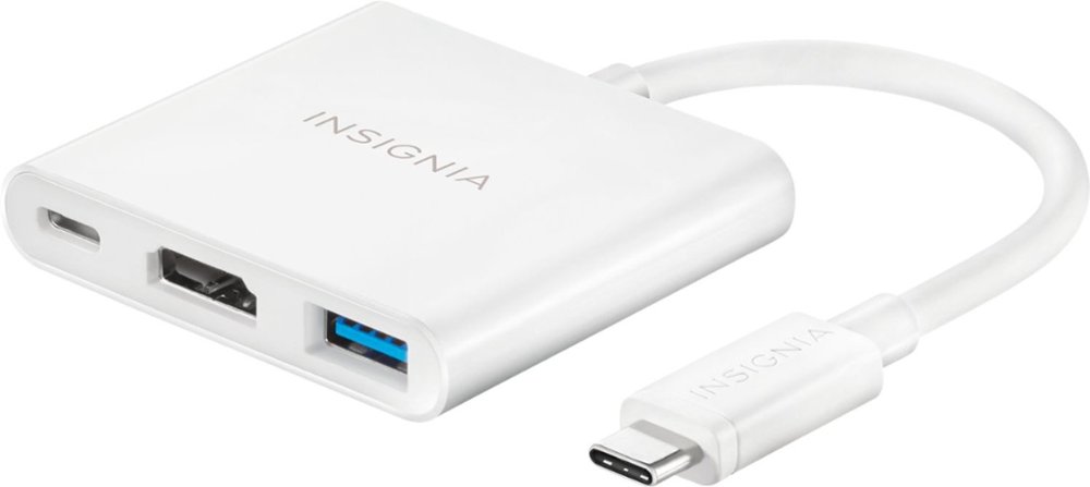 Insignia - USB Type-C to HDMI Multiport Adapter with Power Delivery - White - Angle_Zoom