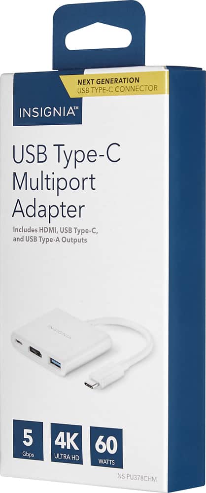 Alt View 14. Insignia™ - USB-C to 4K HDMI Multiport Adapter with Power Delivery - White.