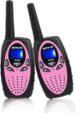 Retevis - RT628 Walkie Talkies for Kids, Kids Toys for 4-12 Year Old Boy Girl | Keypad Lock, 22CH VOX, Lightweight, Kids W - Black Pink