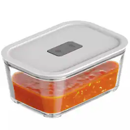 OU - Glass Food Storage Container 5 Cup - Airtight Leak Proof Lid with Microwave Valve