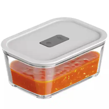 Front. OU - OU Glass Food Storage Container 5 Cup - Airtight Leak Proof Lid with Microwave Valve.