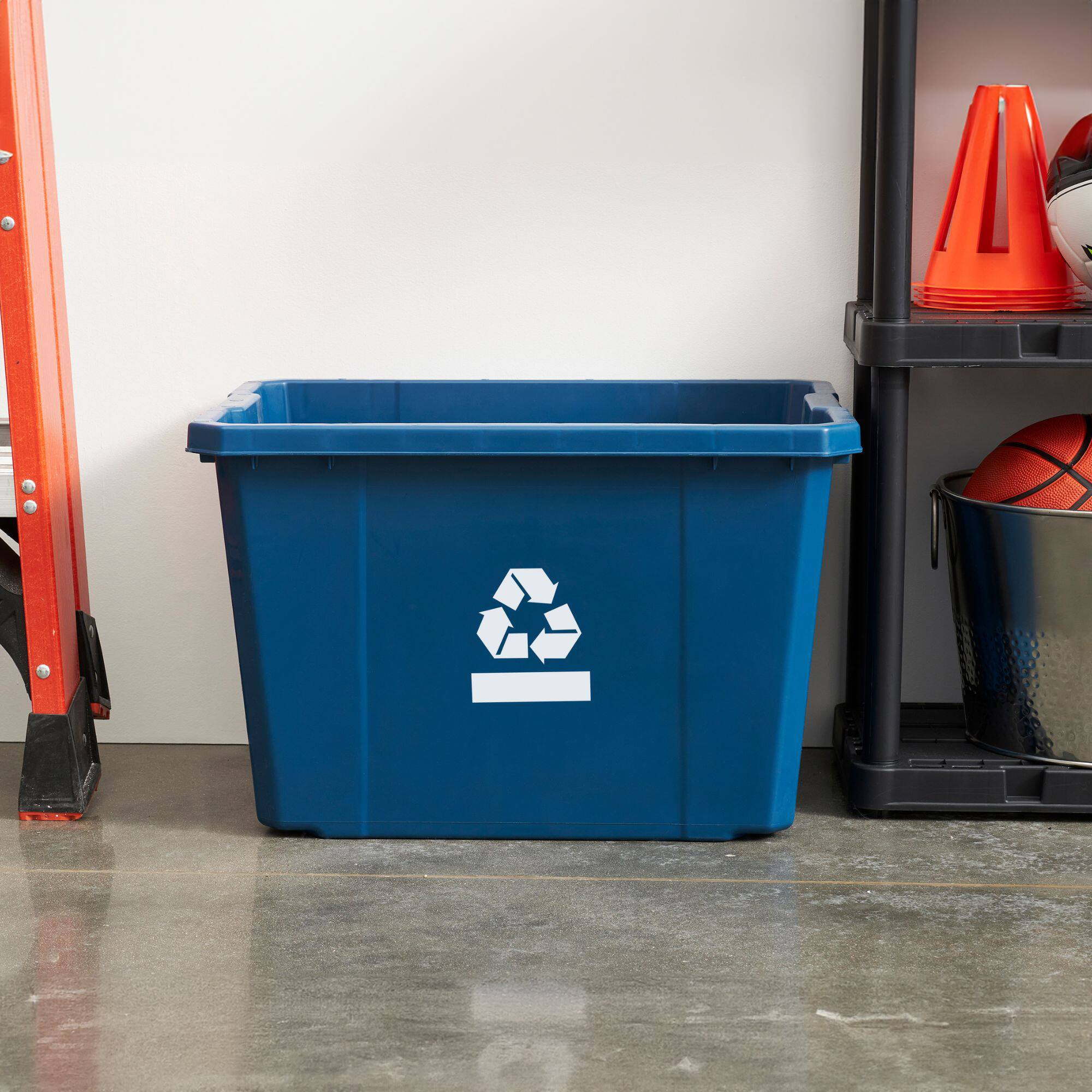 Alt View 4. Gracious Living - Gracious Living Medium Curbside Blue Box Plastic 17 Gallon Home Recycling Bin - Blue.