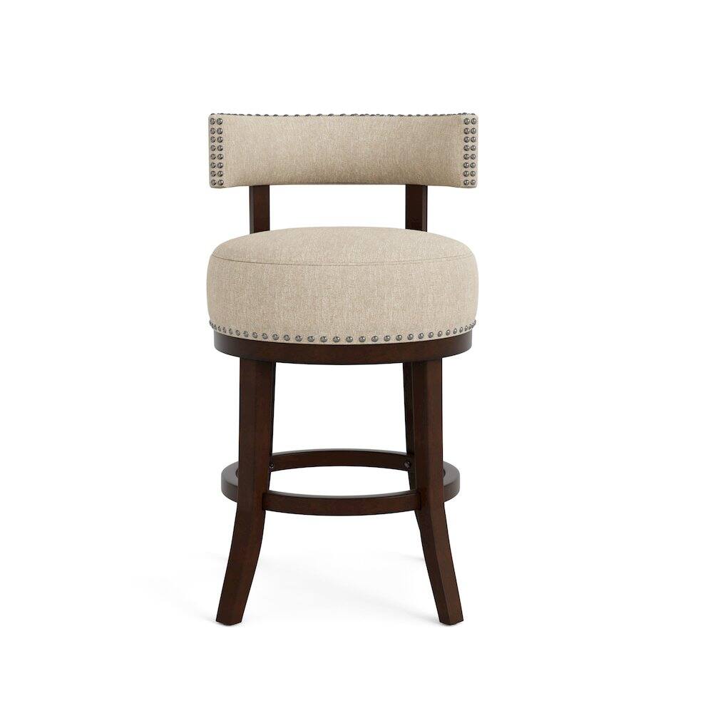 Alt View 1. Furniture of America - Kalin Fabric Swivel Bar Stool (Set of 2) - Beige.