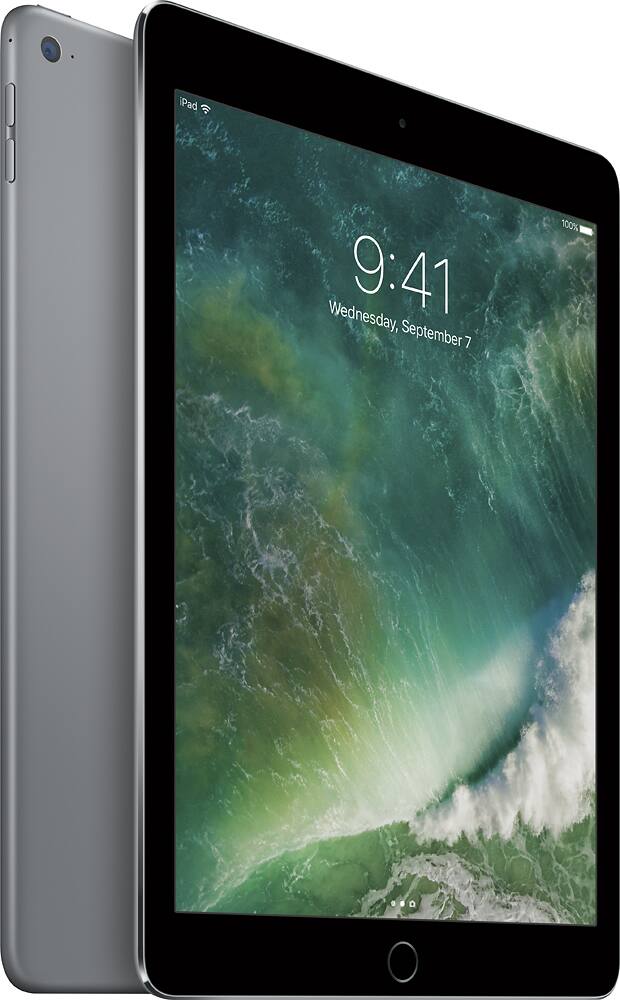Angle. Apple - Pre-Owned iPad Air 2 - 16GB - Space Gray.