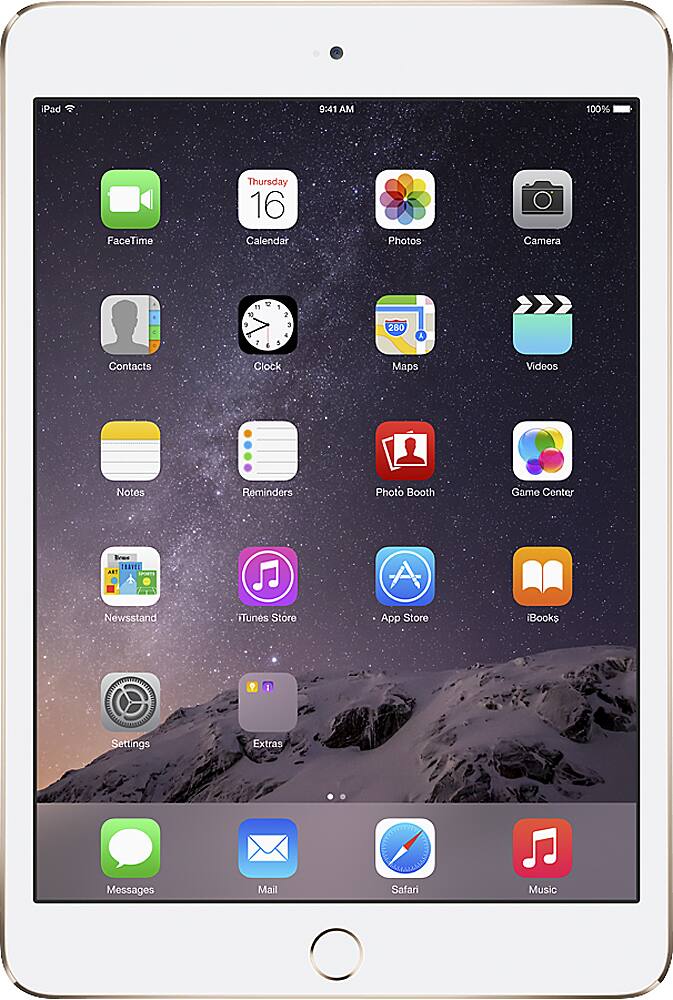 Front. Apple - Pre-Owned -  iPad mini 3 - 128GB - Gold.