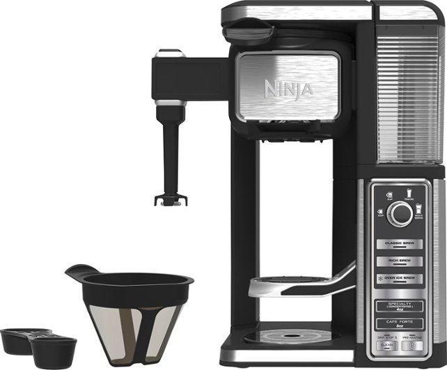 Ninja - Coffee Bar 1-Cup Coffeemaker - Black/Stainless - Angle Zoom