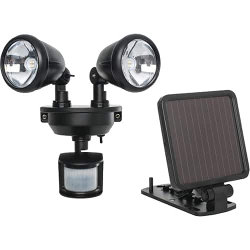 Front. MAXSA Innovations - Solar Dual Head LED Security Light - Black.