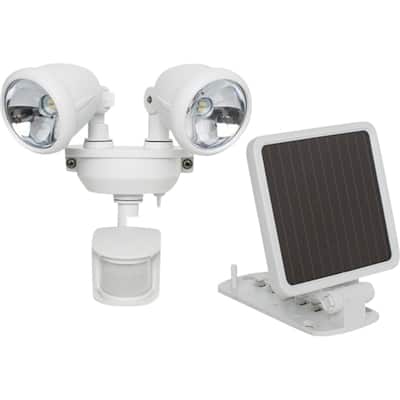MAXSA Innovations - Solar Dual Head LED Security Light - White