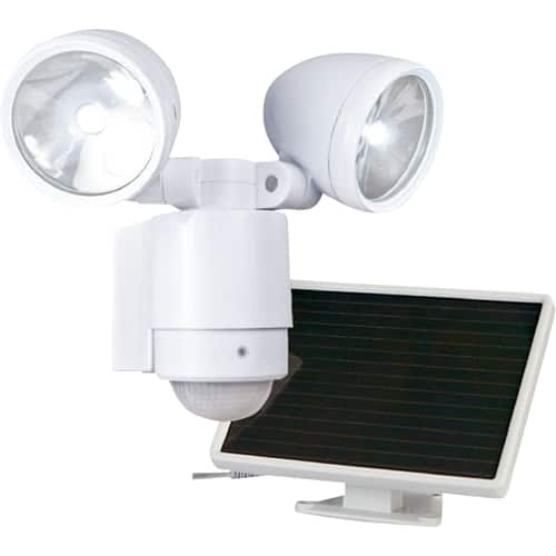 Front. MAXSA Innovations - Solar Dual Head LED Security Light - White.