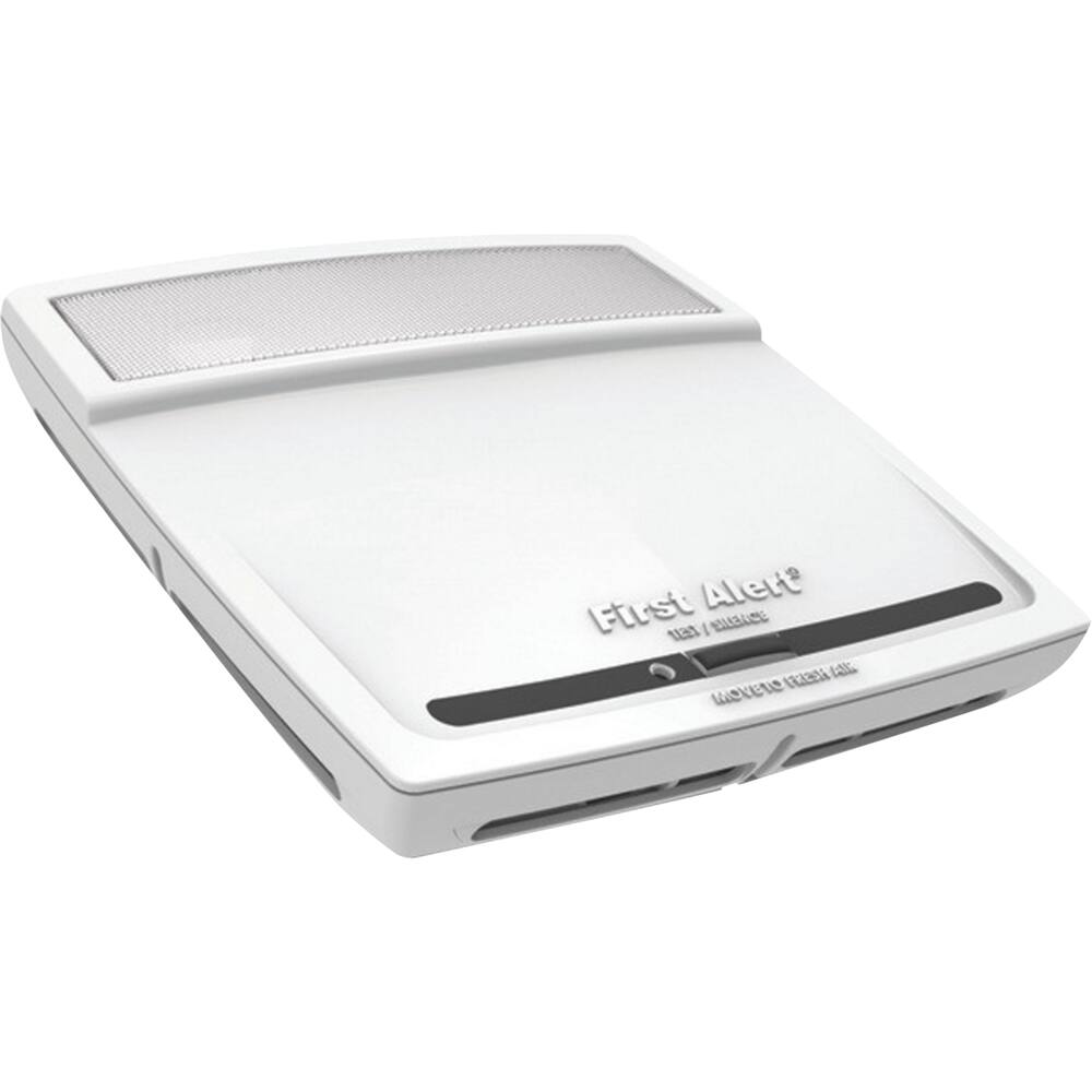 Front. First Alert - Low Profile Carbon Monoxide Alarm with Voice and Location Alert - White.