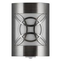 GE - CoverLite Plug-in LED Night Light - Brushed Nickel - Front_Standard