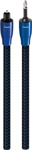 AudioQuest - OptiLink Vodka 9.8' 3.5mm Mini-to-Toslink Digital Optical Audio Cable - Black/Blue - Larger Front