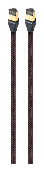 Angle. AudioQuest - Cinnamon RJ/E 4.9' Digital Ethernet Cable with RJ45 to RJ45 Connectors - Red on Black.