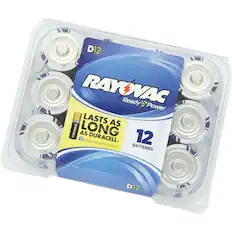 Front. Rayovac - D Batteries (12-Pack) - Blue.