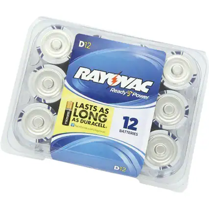 Front. Rayovac - D Batteries (12-Pack) - Blue.
