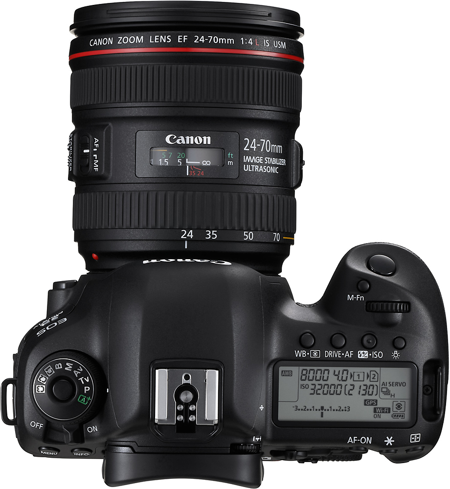 Canon EOS 5D Mark IV DSLR Camera with 24-70mm f/4L IS USM Lens Black