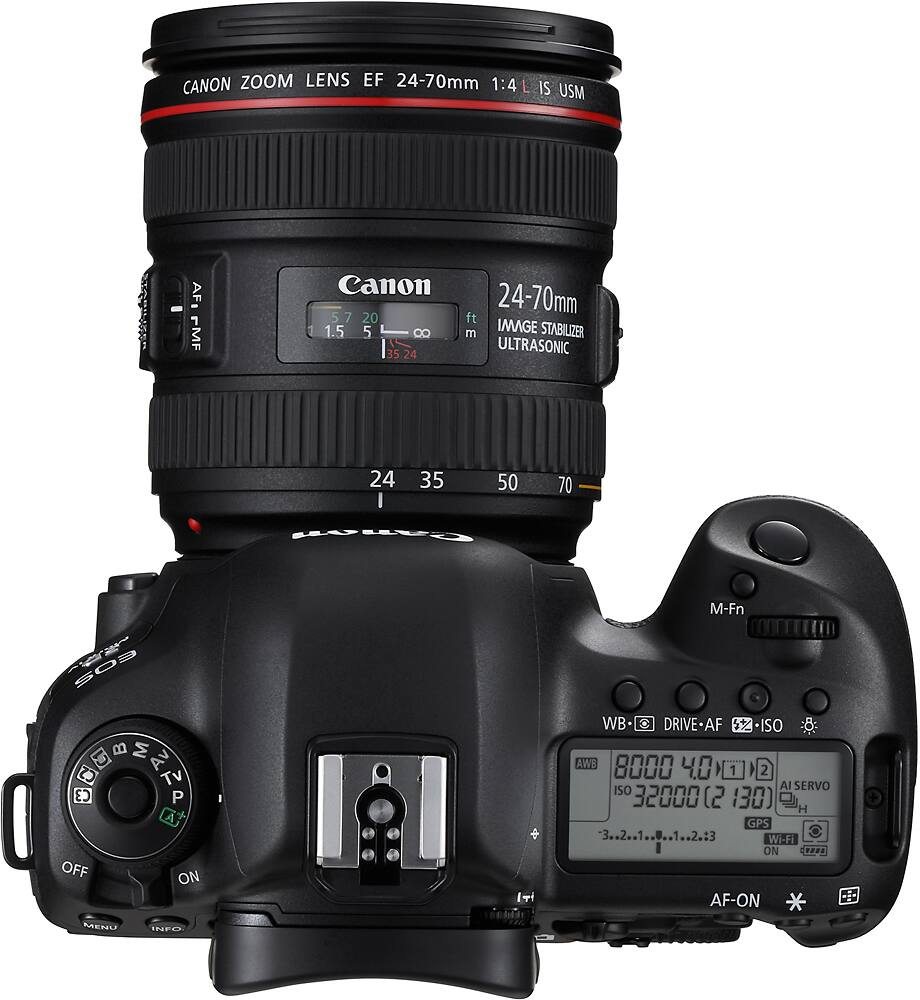 Top. Canon - EOS 5D Mark IV DSLR Camera with 24-70mm f/4L IS USM Lens - Black.