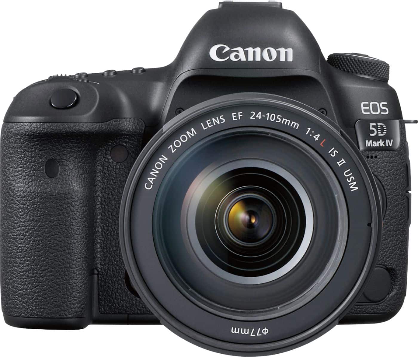 Front. Canon - EOS 5D Mark IV DSLR Camera with 24-105mm f/4L IS II USM Lens - Black.