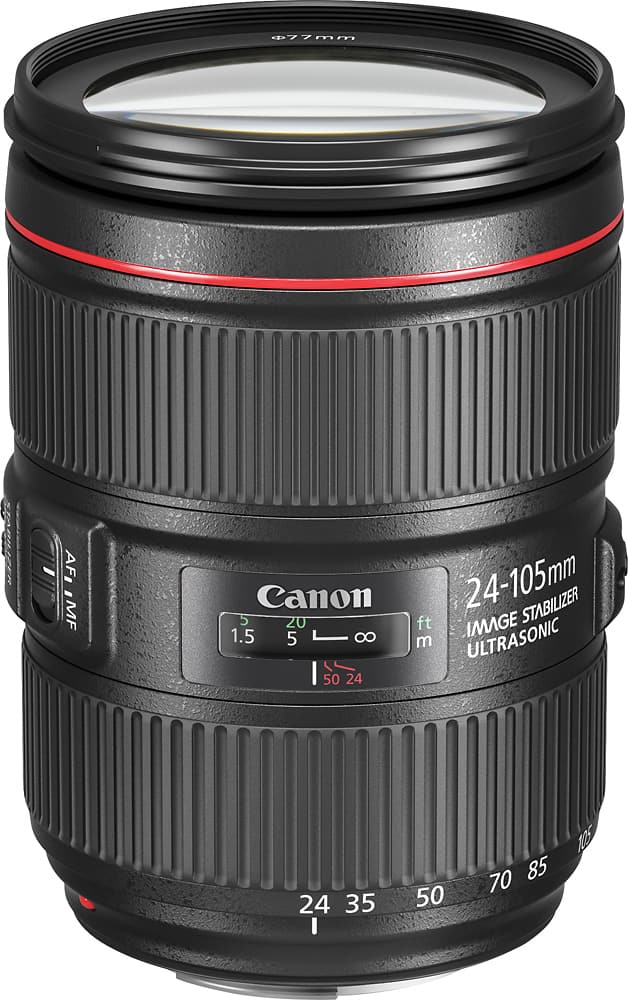 EF24-105mm F4L IS II USM Zoom Lens for Canon EOS DSLR Cameras - Black - Front_Zoom