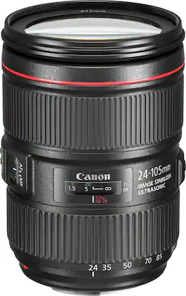 EF24-105mm F4L IS II USM Zoom Lens for Canon EOS DSLR Cameras - Black