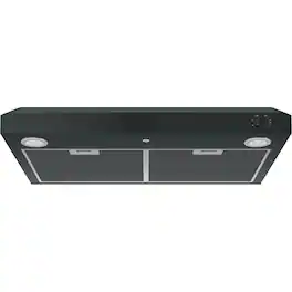GE - 30 inches - Convertible - Under cabinet Range Hood - Black on Black