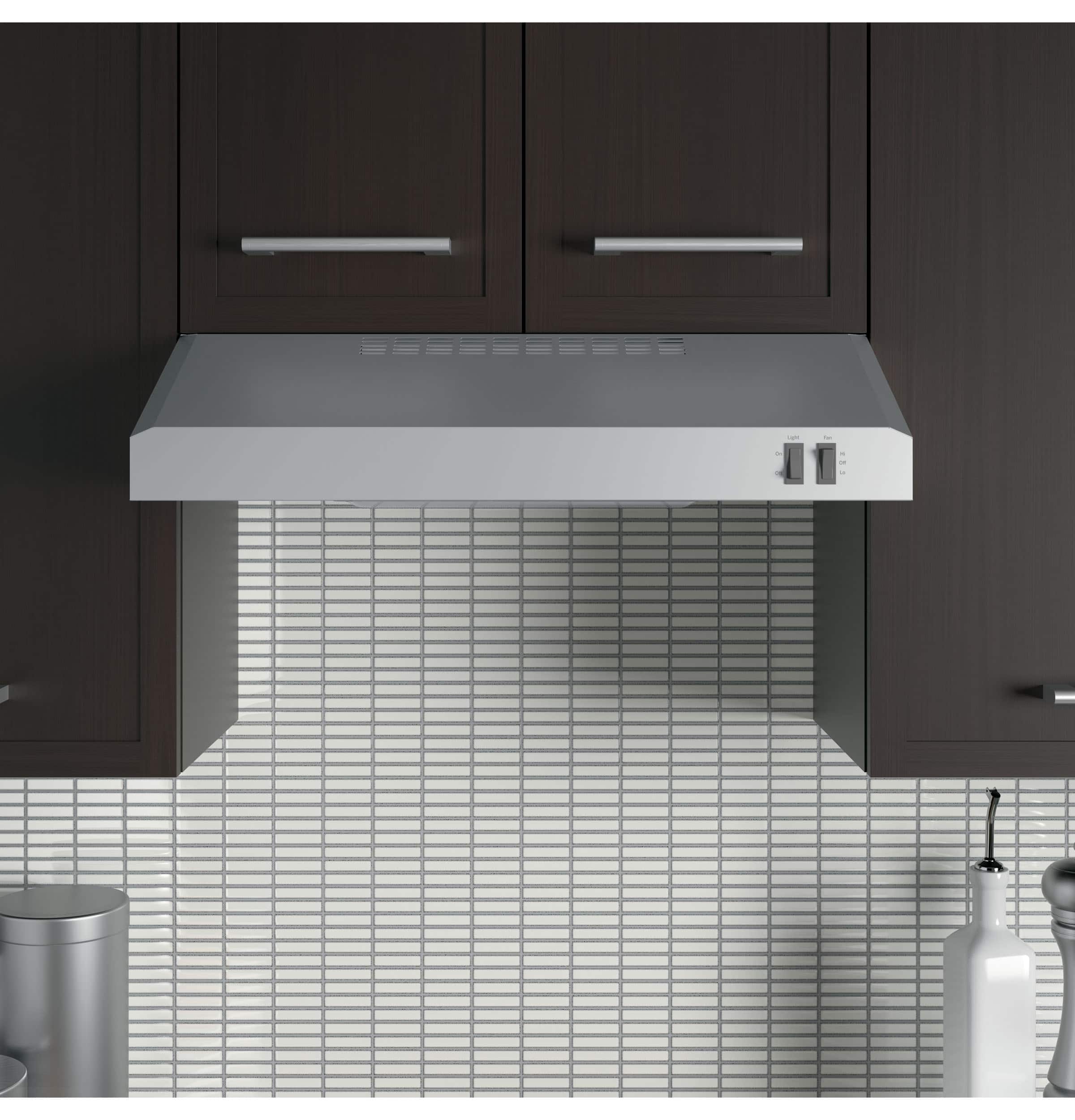 Alt View 13. GE - 24" Convertible Range Hood - Stainless steel.