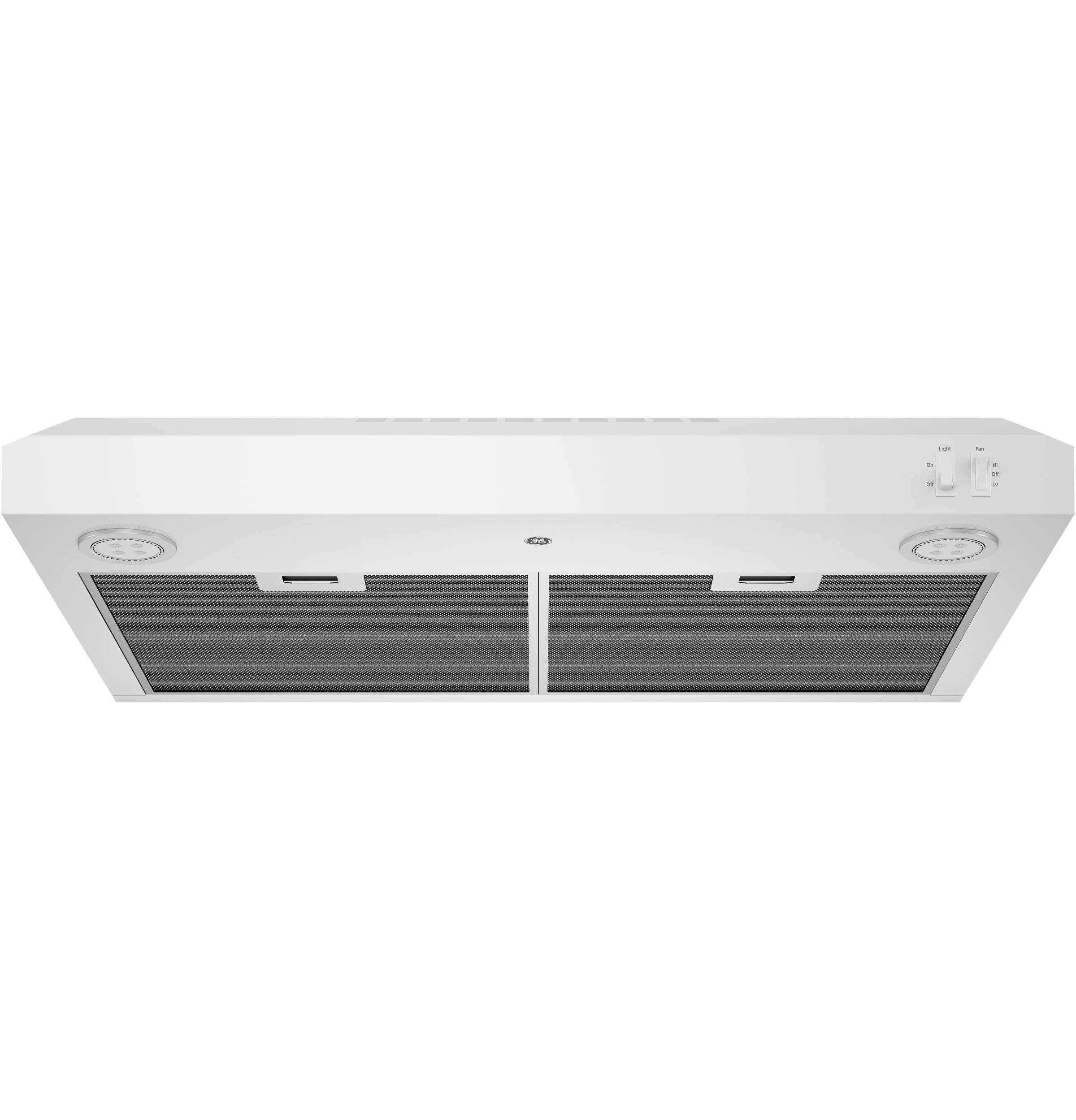 Alt View 12. GE - 30" Convertible Range Hood - White.