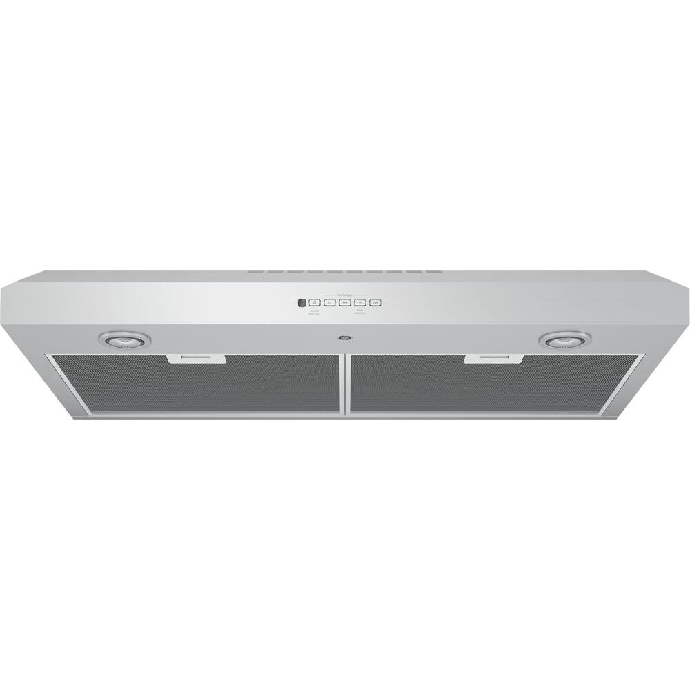 GE - 36" Convertible Range Hood - Stainless steel - Larger Front