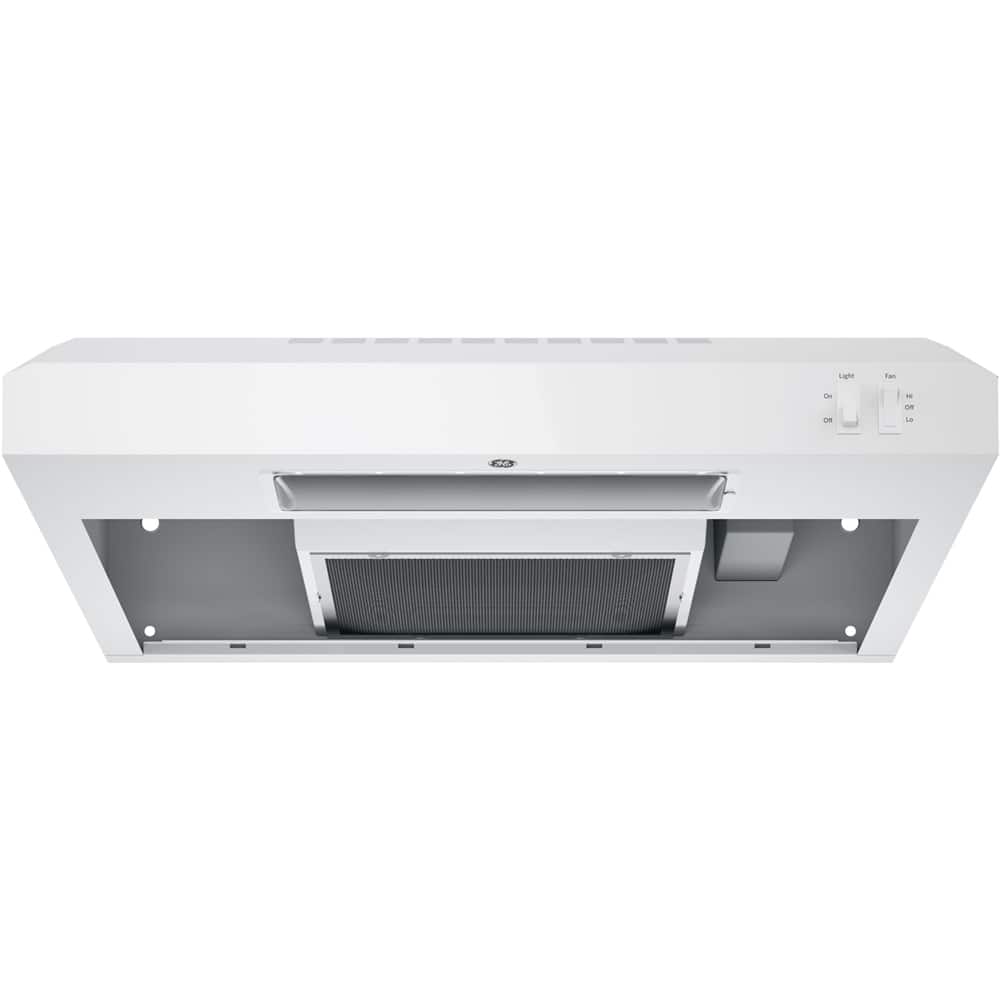 Front. GE - 24" Convertible Range Hood - White.