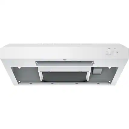 Front. GE - 24" Convertible Range Hood - White.