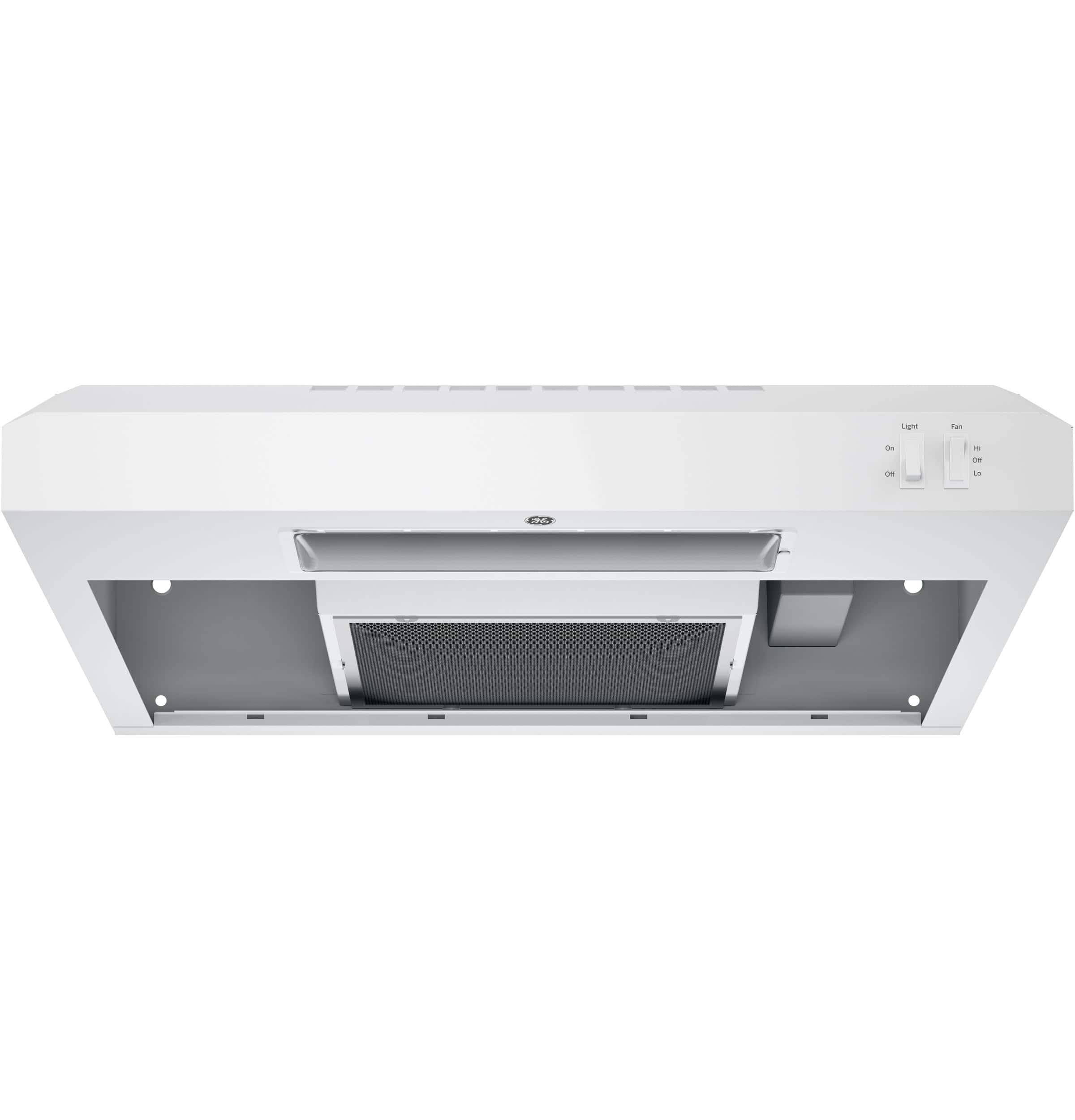 Alt View 12. GE - 24" Convertible Range Hood - White.