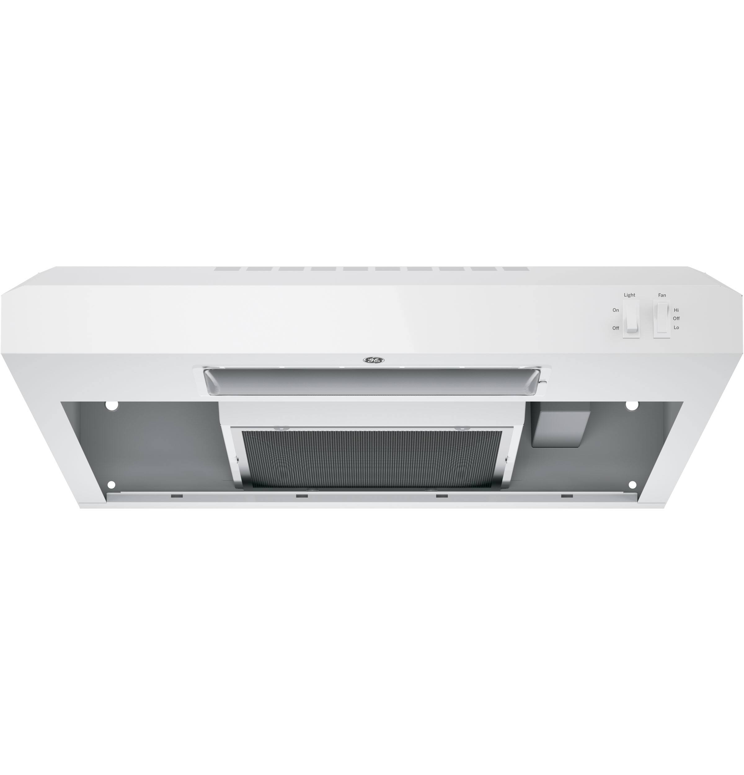 Alt View 12. GE - 24" Convertible Range Hood - White.