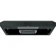 Front. GE - 30" Convertible Range Hood - Black on Black.