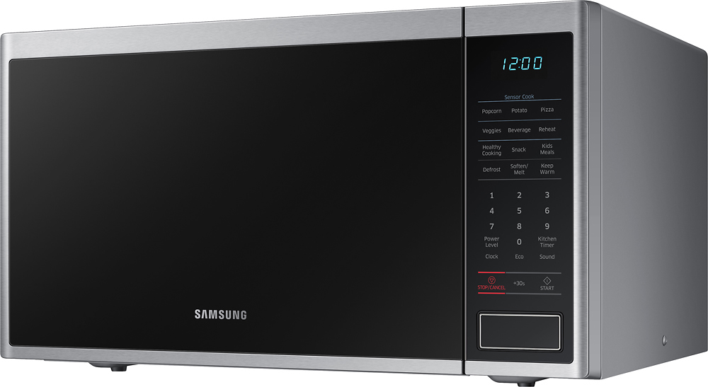 Left View: Samsung - 1.4 cu. ft. Countertop Microwave with Sensor Cook - Stainless steel