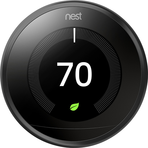 Nest Learning Thermostat 3rd Generation Black T3016US Best Buy