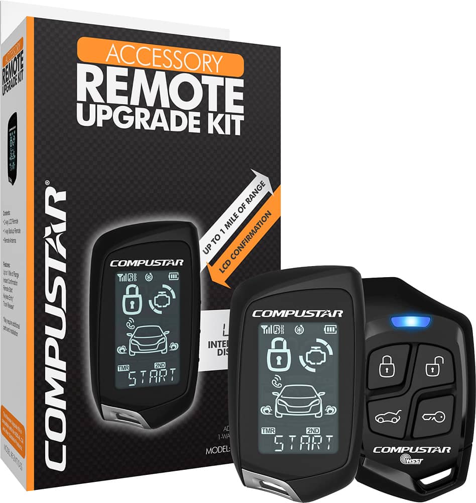 Front. Compustar - 2 Way LCD Remote Upgrade Kit - Black.