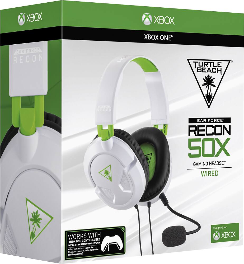 Alt View 11. Turtle Beach - EAR FORCE Recon 50X Over-the-Ear Wired Gaming Headset for Xbox One, PS4, PC and Xbox Series X - White/Green.