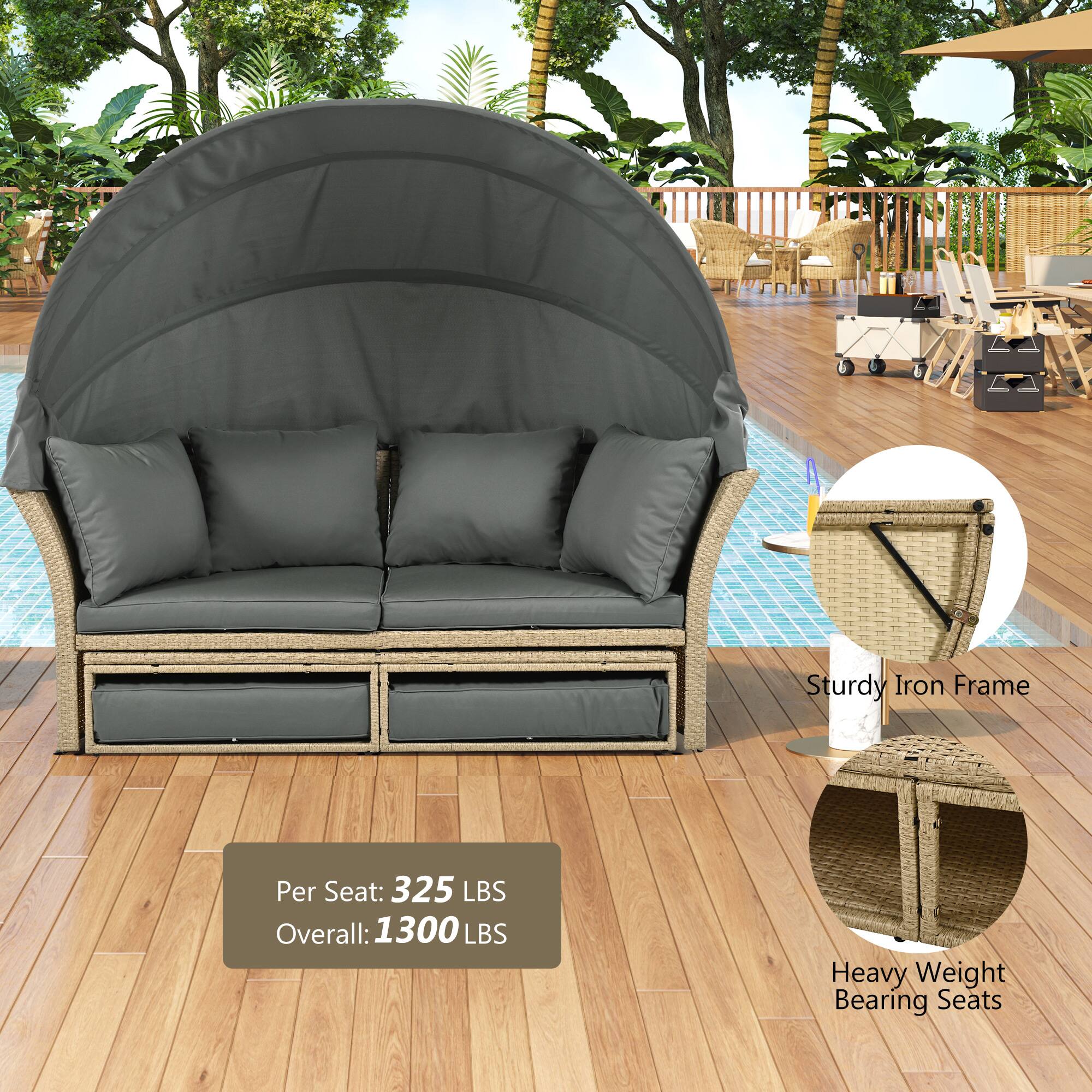 Sturdy Iron Frame, Heavy Weight Bearing Seats, Per Seat: 325 LBS, Overall: 1300 LBS