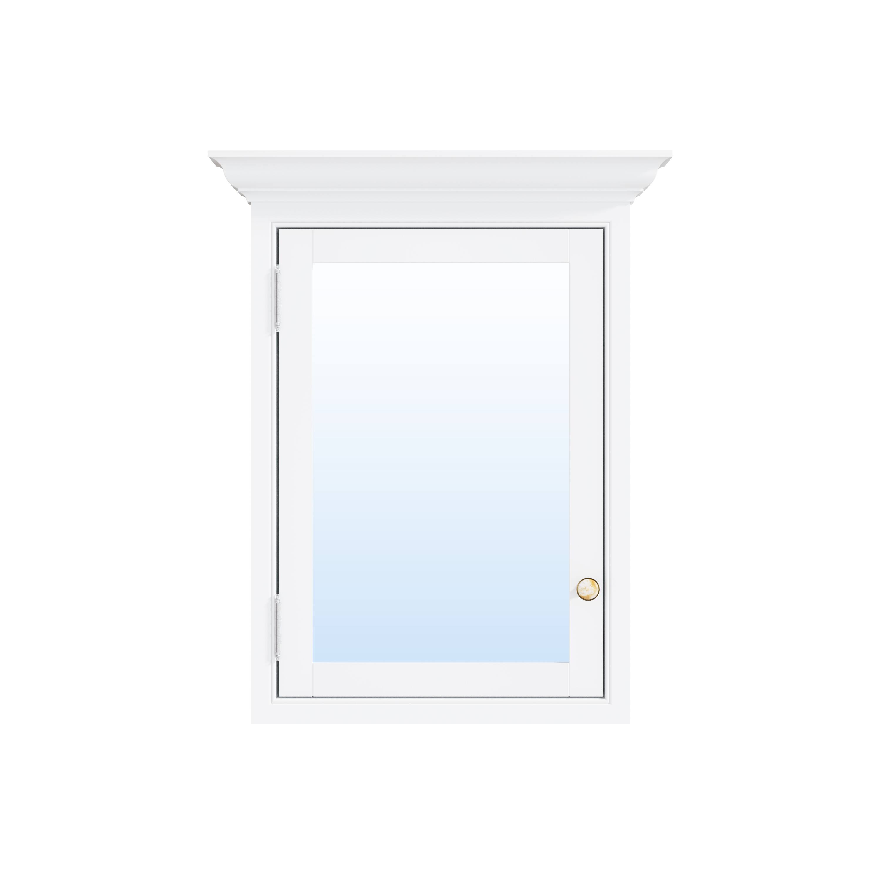 Alt View 4. WELLFOR - 24 in. W x 30 in. H Rectangular Recessed Solid Wood Bathroom Medicine Cabinet with Mirror, Bi-view Glass Magnetic Door - White.