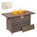 Front. Costway - Costway 44.5" Propane Fire Pit Table with Metal Slatted Tabletop & Stainless Steel Burner - Brown.
