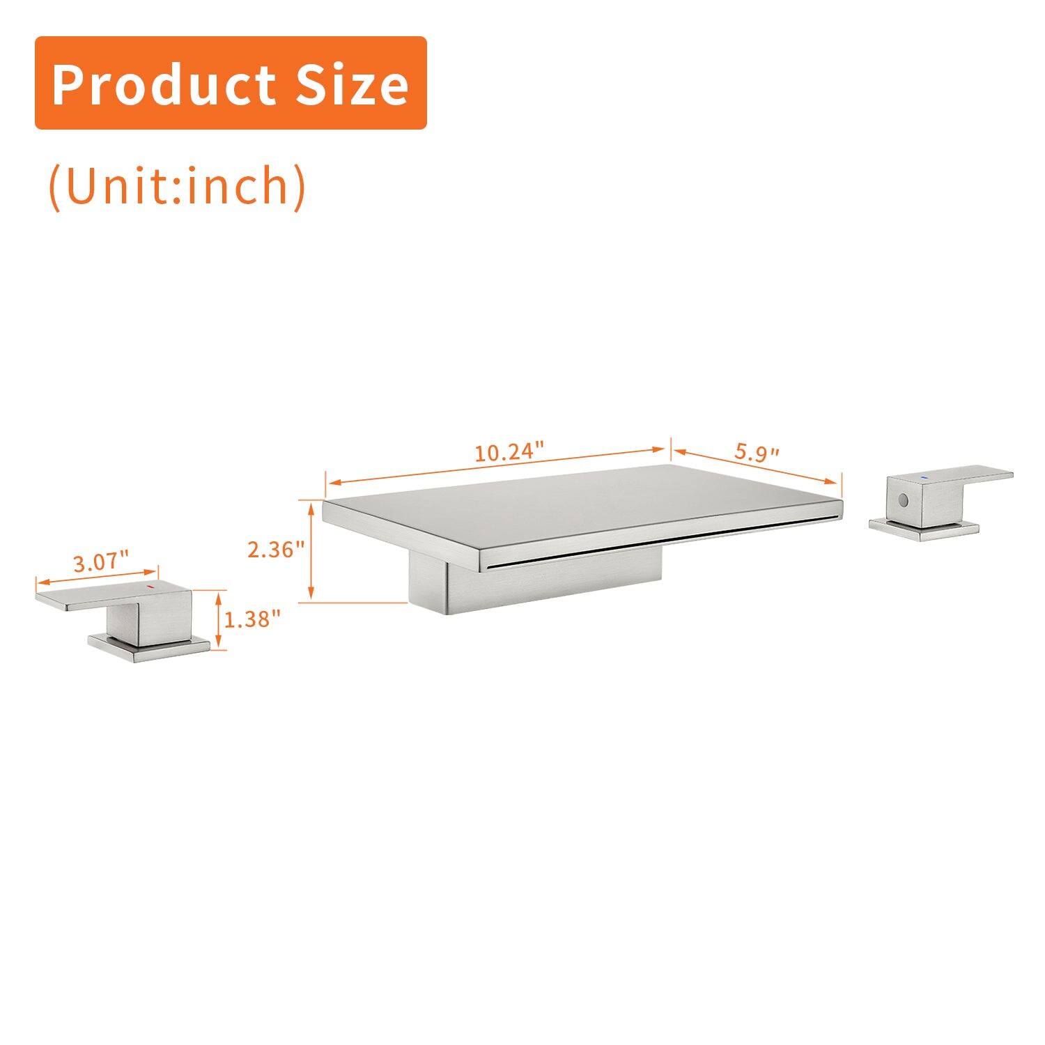 Product Size (Unit: inch)  
10.24" x 5.9" x 3.07" x 2.36" x 1.38"