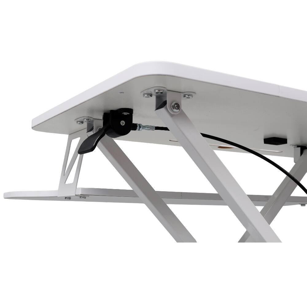 Alt View 7. Loheer - Loheer Standing Desk Converter White Adjustable Sit to Stand Workstation with Keyboard Tray Gas Spring Laptop Desk Riser - White.
