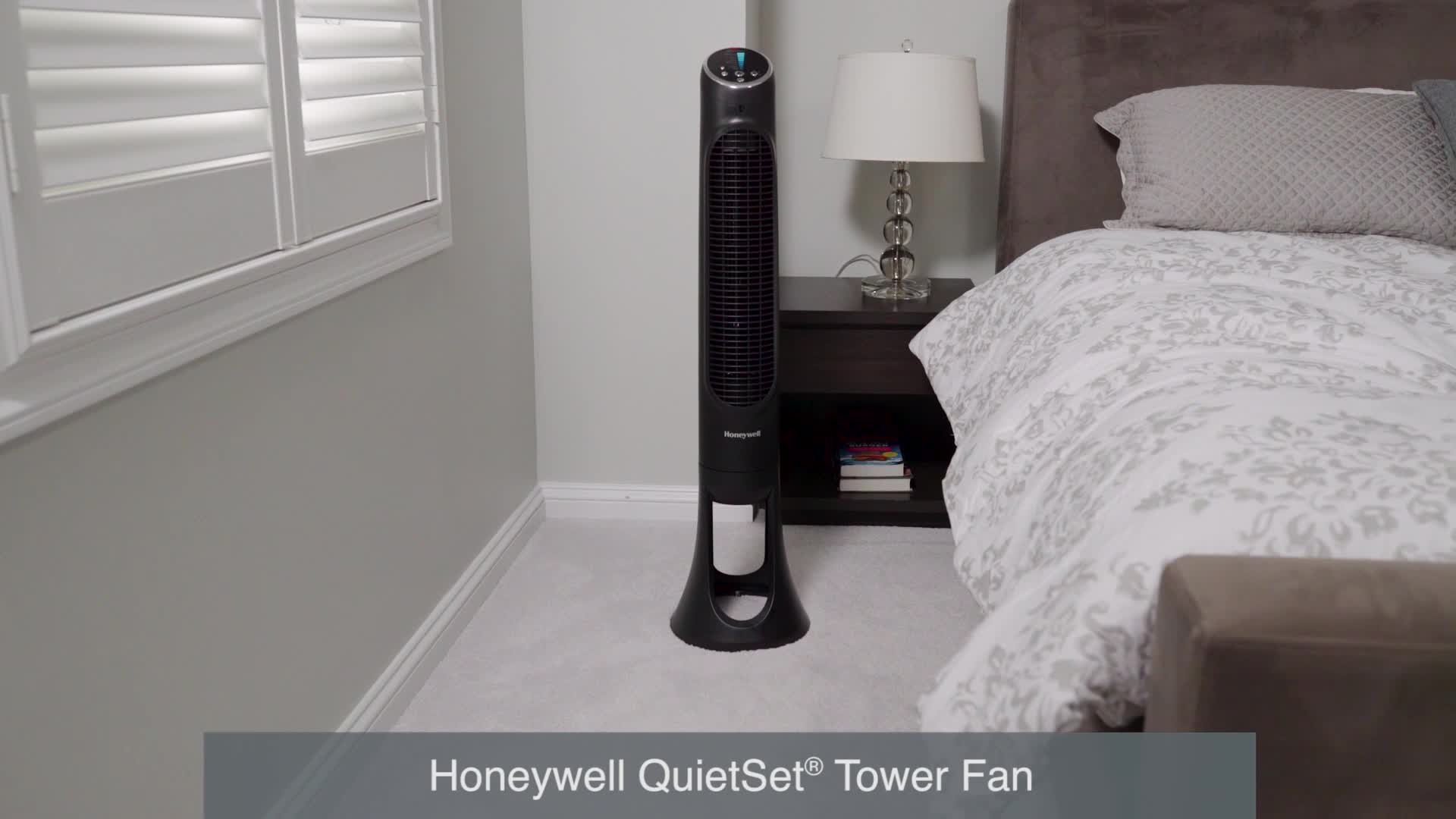 Honeywell HYF290B Quietset 8-Speed Whole-Room Tower Fan Black 