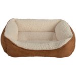 Front Zoom. PetSpaces - Faux-Suede Rectangular Pet Bed (Small) - Brown.