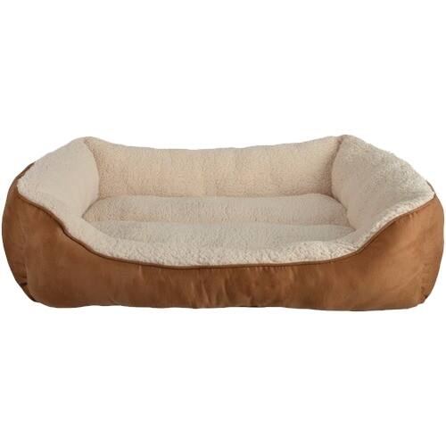 Petspaces Faux Suede Rectangular Pet Bed (Large) Brown 13111-01 - Best Buy