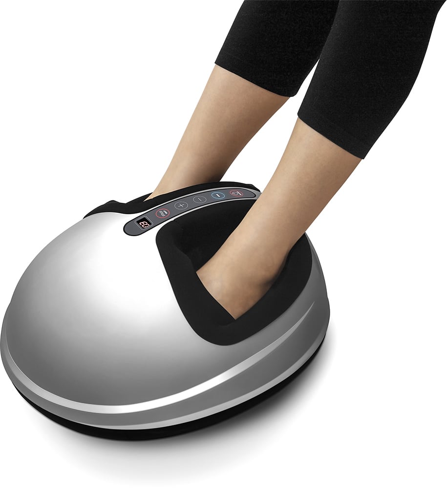 Left. uComfy - Shiatsu Foot Massager with heat - Silver.