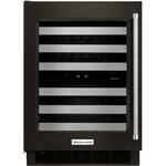 KitchenAid - 46-Bottle Wine Cooler - Black stainless steel - Front_Standard