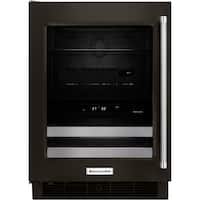 KitchenAid - 14-Bottle Wine Cooler - Black stainless steel - Front_Zoom