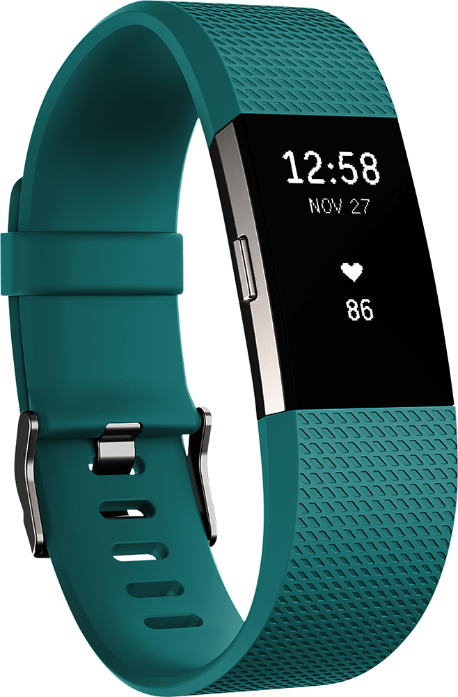 Fitbit Charge 2 Heart Rate Monitor Fitness Activity Tracker FB407STEL Teal Large 