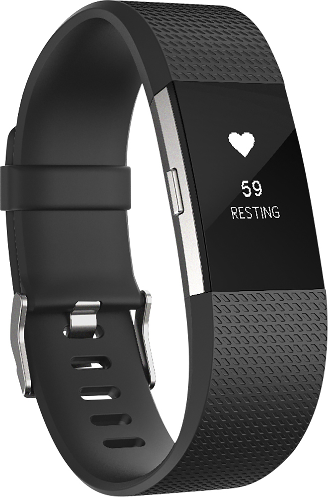 Black Small Fitbit Charge Fitness Activity Tracker Wristwatch Pedometer 